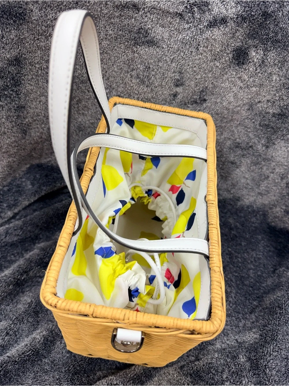 NEW Kate Spade New York  25th Anniversary Handbag Sam Wicker Drawstring GORGEOUS